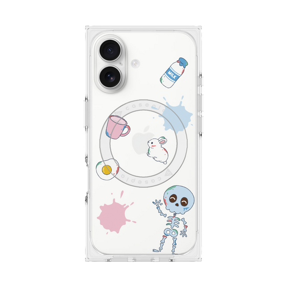 プレミアムスクエアケース with MagSafe［ DRAWING PAPER White ］