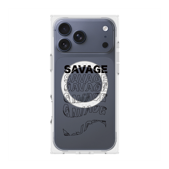 プレミアムスクエアケース with MagSafe［ SAVAGE Black ］