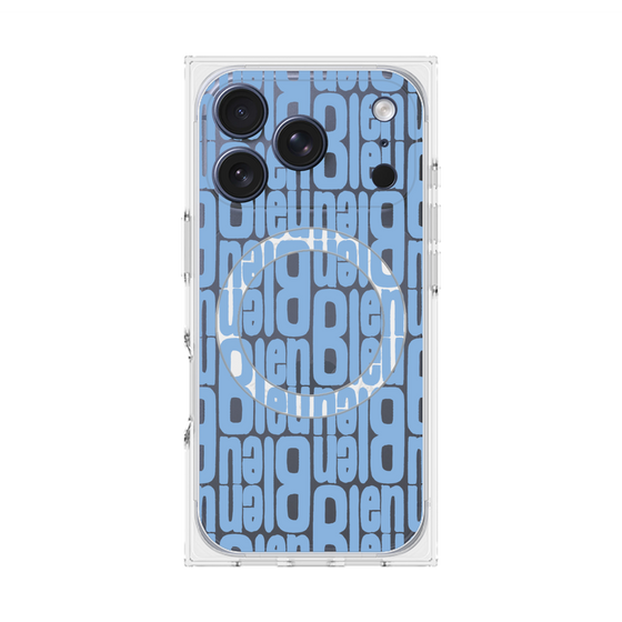 プレミアムスクエアケース with MagSafe［ LANVIN en Bleu - Logo Pattern - Blue ］