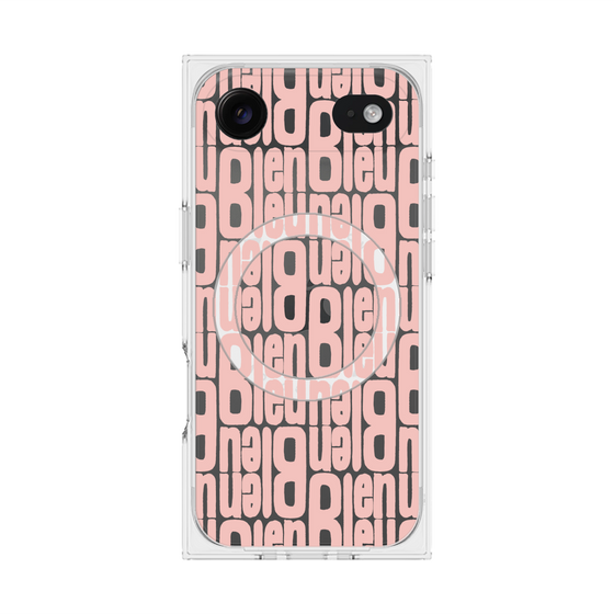 プレミアムスクエアケース with MagSafe［ LANVIN en Bleu - Logo Pattern - Pink ］