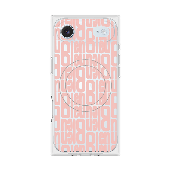 プレミアムスクエアケース with MagSafe［ LANVIN en Bleu - Logo Pattern - Pink ］