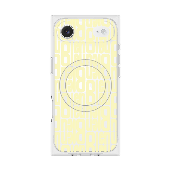 プレミアムスクエアケース with MagSafe［ LANVIN en Bleu - Logo Pattern - Yellow ］