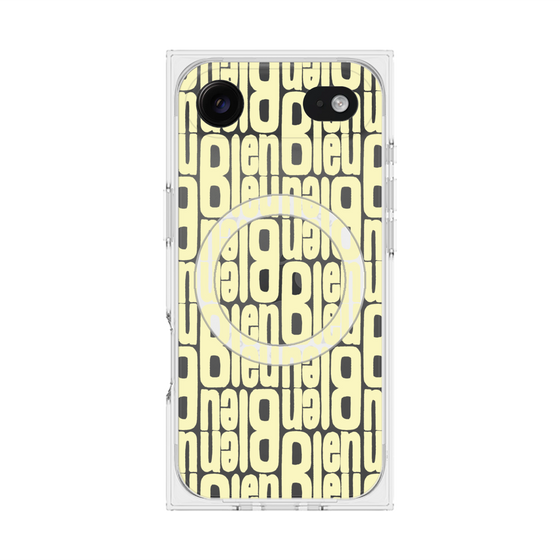 プレミアムスクエアケース with MagSafe［ LANVIN en Bleu - Logo Pattern - Yellow ］