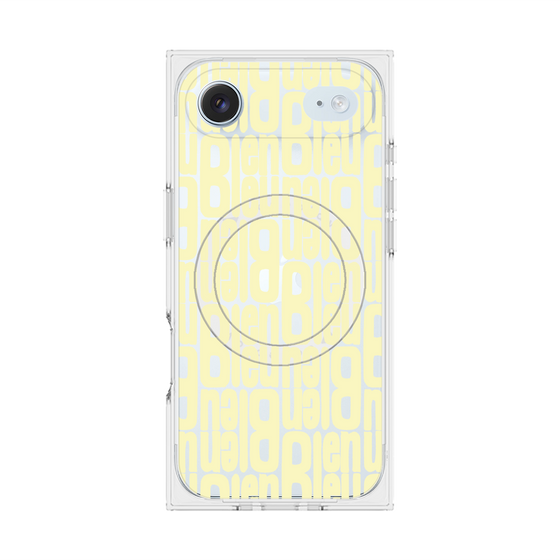 プレミアムスクエアケース with MagSafe［ LANVIN en Bleu - Logo Pattern - Yellow ］