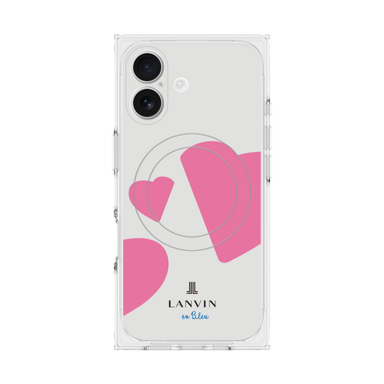 プレミアムスクエアケース with MagSafe［ LANVIN en Bleu Hearts Pink - ランバン ハート ピンク ］