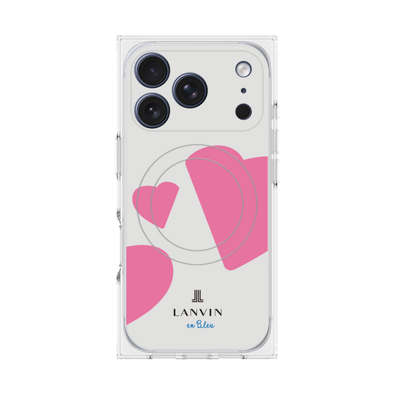 プレミアムスクエアケース with MagSafe［ LANVIN en Bleu Hearts Pink - ランバン ハート ピンク ］