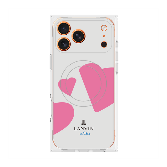 プレミアムスクエアケース with MagSafe［ LANVIN en Bleu Hearts Pink - ランバン ハート ピンク ］