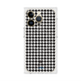 プレミアムスクエアケース with MagSafe［ Houndstooth Pattern Black with LANVIN en Bleu logo- ランバン 千鳥格子柄 ブラック ］