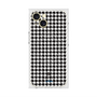 プレミアムスクエアケース with MagSafe［ Houndstooth Pattern Black with LANVIN en Bleu logo- ランバン 千鳥格子柄 ブラック ］