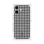 プレミアムスクエアケース with MagSafe［ Houndstooth Pattern Black with LANVIN en Bleu logo- ランバン 千鳥格子柄 ブラック ］