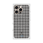 プレミアムスクエアケース with MagSafe［ Houndstooth Pattern Black with LANVIN en Bleu logo- ランバン 千鳥格子柄 ブラック ］