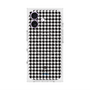 プレミアムスクエアケース with MagSafe［ Houndstooth Pattern Black with LANVIN en Bleu logo- ランバン 千鳥格子柄 ブラック ］