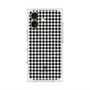プレミアムスクエアケース with MagSafe［ Houndstooth Pattern Black with LANVIN en Bleu logo- ランバン 千鳥格子柄 ブラック ］