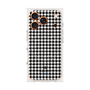 プレミアムスクエアケース with MagSafe［ Houndstooth Pattern Black with LANVIN en Bleu logo- ランバン 千鳥格子柄 ブラック ］