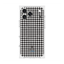 プレミアムスクエアケース with MagSafe［ Houndstooth Pattern Black with LANVIN en Bleu logo- ランバン 千鳥格子柄 ブラック ］