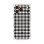 プレミアムスクエアケース with MagSafe［ Houndstooth Pattern Black with LANVIN en Bleu logo- ランバン 千鳥格子柄 ブラック ］