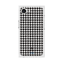 プレミアムスクエアケース with MagSafe［ Houndstooth Pattern Black with LANVIN en Bleu logo- ランバン 千鳥格子柄 ブラック ］