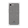 プレミアムスクエアケース with MagSafe［ Houndstooth Pattern Black with LANVIN en Bleu logo- ランバン 千鳥格子柄 ブラック ］