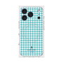 プレミアムスクエアケース with MagSafe［ Houndstooth Pattern Blue with LANVIN en Bleu logo- ランバン 千鳥格子柄 ブルー ］