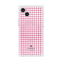 プレミアムスクエアケース with MagSafe［ Houndstooth Pattern Pink with LANVIN en Bleu logo- ランバン 千鳥格子柄 ピンク ］