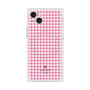 プレミアムスクエアケース with MagSafe［ Houndstooth Pattern Pink with LANVIN en Bleu logo- ランバン 千鳥格子柄 ピンク ］