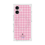 プレミアムスクエアケース with MagSafe［ Houndstooth Pattern Pink with LANVIN en Bleu logo- ランバン 千鳥格子柄 ピンク ］