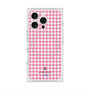 プレミアムスクエアケース with MagSafe［ Houndstooth Pattern Pink with LANVIN en Bleu logo- ランバン 千鳥格子柄 ピンク ］