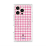 プレミアムスクエアケース with MagSafe［ Houndstooth Pattern Pink with LANVIN en Bleu logo- ランバン 千鳥格子柄 ピンク ］