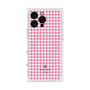 プレミアムスクエアケース with MagSafe［ Houndstooth Pattern Pink with LANVIN en Bleu logo- ランバン 千鳥格子柄 ピンク ］