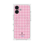 プレミアムスクエアケース with MagSafe［ Houndstooth Pattern Pink with LANVIN en Bleu logo- ランバン 千鳥格子柄 ピンク ］