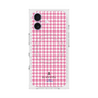 プレミアムスクエアケース with MagSafe［ Houndstooth Pattern Pink with LANVIN en Bleu logo- ランバン 千鳥格子柄 ピンク ］
