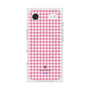 プレミアムスクエアケース with MagSafe［ Houndstooth Pattern Pink with LANVIN en Bleu logo- ランバン 千鳥格子柄 ピンク ］