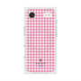 プレミアムスクエアケース with MagSafe［ Houndstooth Pattern Pink with LANVIN en Bleu logo- ランバン 千鳥格子柄 ピンク ］