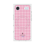 プレミアムスクエアケース with MagSafe［ Houndstooth Pattern Pink with LANVIN en Bleu logo- ランバン 千鳥格子柄 ピンク ］