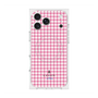 プレミアムスクエアケース with MagSafe［ Houndstooth Pattern Pink with LANVIN en Bleu logo- ランバン 千鳥格子柄 ピンク ］