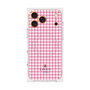 プレミアムスクエアケース with MagSafe［ Houndstooth Pattern Pink with LANVIN en Bleu logo- ランバン 千鳥格子柄 ピンク ］
