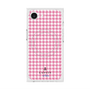プレミアムスクエアケース with MagSafe［ Houndstooth Pattern Pink with LANVIN en Bleu logo- ランバン 千鳥格子柄 ピンク ］