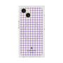 プレミアムスクエアケース with MagSafe［ Houndstooth Pattern Purple -with LANVIN en Bleu logo ランバン 千鳥格子柄 パープル ］