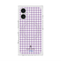 プレミアムスクエアケース with MagSafe［ Houndstooth Pattern Purple -with LANVIN en Bleu logo ランバン 千鳥格子柄 パープル ］