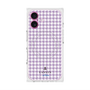 プレミアムスクエアケース with MagSafe［ Houndstooth Pattern Purple -with LANVIN en Bleu logo ランバン 千鳥格子柄 パープル ］