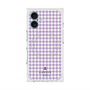 プレミアムスクエアケース with MagSafe［ Houndstooth Pattern Purple -with LANVIN en Bleu logo ランバン 千鳥格子柄 パープル ］