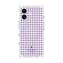 プレミアムスクエアケース with MagSafe［ Houndstooth Pattern Purple -with LANVIN en Bleu logo ランバン 千鳥格子柄 パープル ］