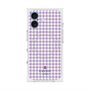 プレミアムスクエアケース with MagSafe［ Houndstooth Pattern Purple -with LANVIN en Bleu logo ランバン 千鳥格子柄 パープル ］