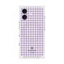 プレミアムスクエアケース with MagSafe［ Houndstooth Pattern Purple -with LANVIN en Bleu logo ランバン 千鳥格子柄 パープル ］