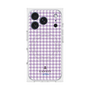 プレミアムスクエアケース with MagSafe［ Houndstooth Pattern Purple -with LANVIN en Bleu logo ランバン 千鳥格子柄 パープル ］