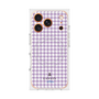 プレミアムスクエアケース with MagSafe［ Houndstooth Pattern Purple -with LANVIN en Bleu logo ランバン 千鳥格子柄 パープル ］