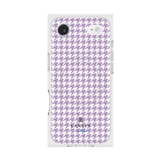 プレミアムスクエアケース with MagSafe［ Houndstooth Pattern Purple -with LANVIN en Bleu logo ランバン 千鳥格子柄 パープル ］