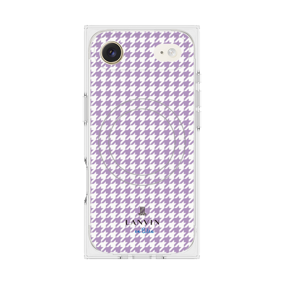 プレミアムスクエアケース with MagSafe［ Houndstooth Pattern Purple -with LANVIN en Bleu logo ランバン 千鳥格子柄 パープル ］