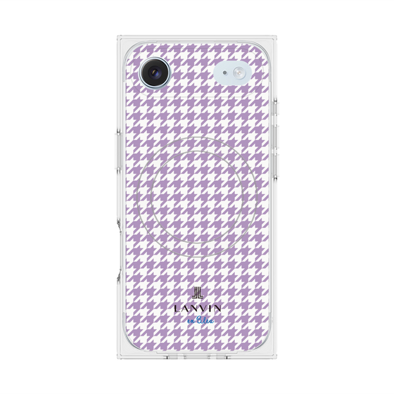プレミアムスクエアケース with MagSafe［ Houndstooth Pattern Purple -with LANVIN en Bleu logo ランバン 千鳥格子柄 パープル ］