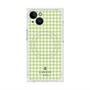 プレミアムスクエアケース with MagSafe［ Houndstooth Pattern Green with LANVIN en Bleu logo- ランバン 千鳥格子柄 グリーン ］